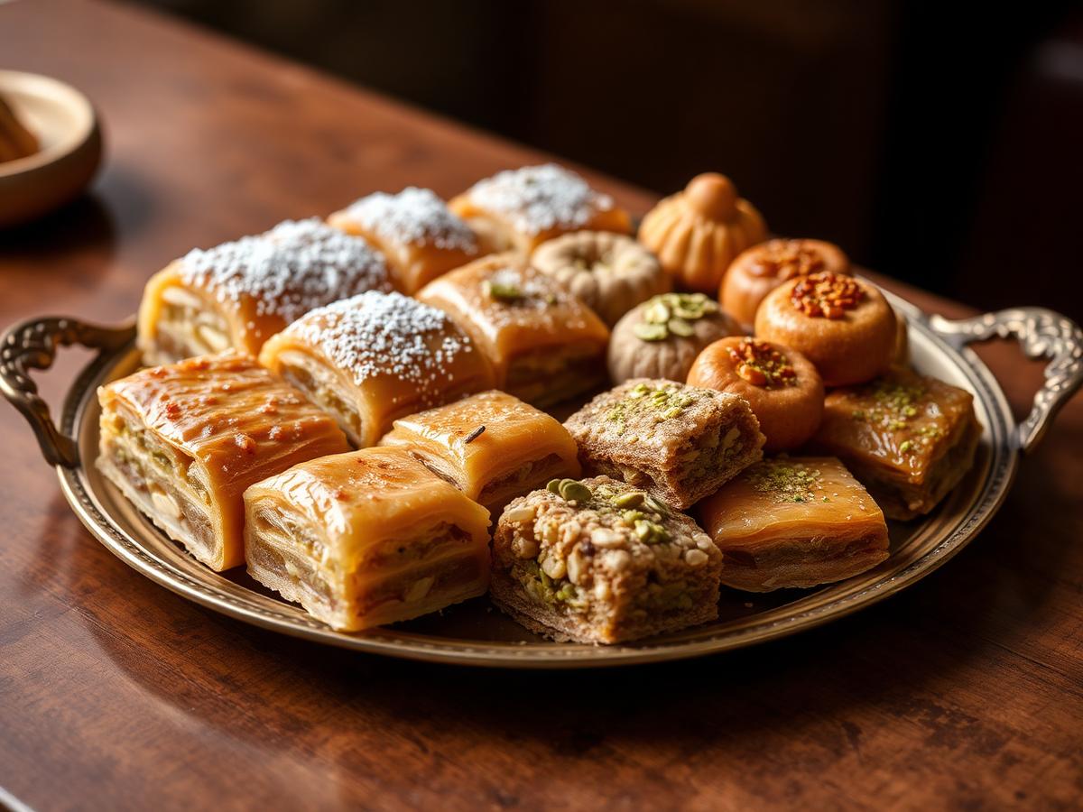 Plateau de pâtisseries orientales
